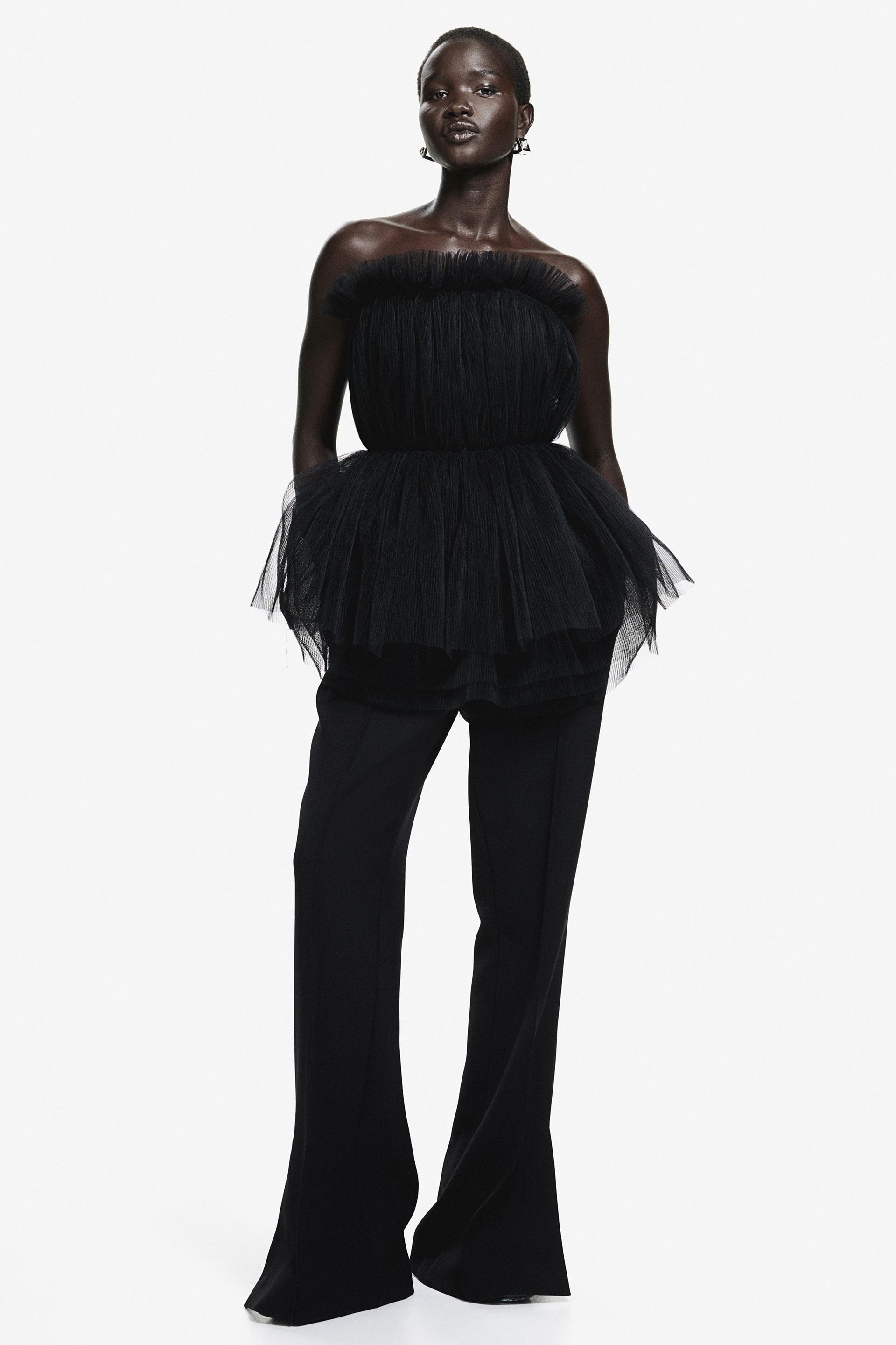 pleated tulle bandeau top