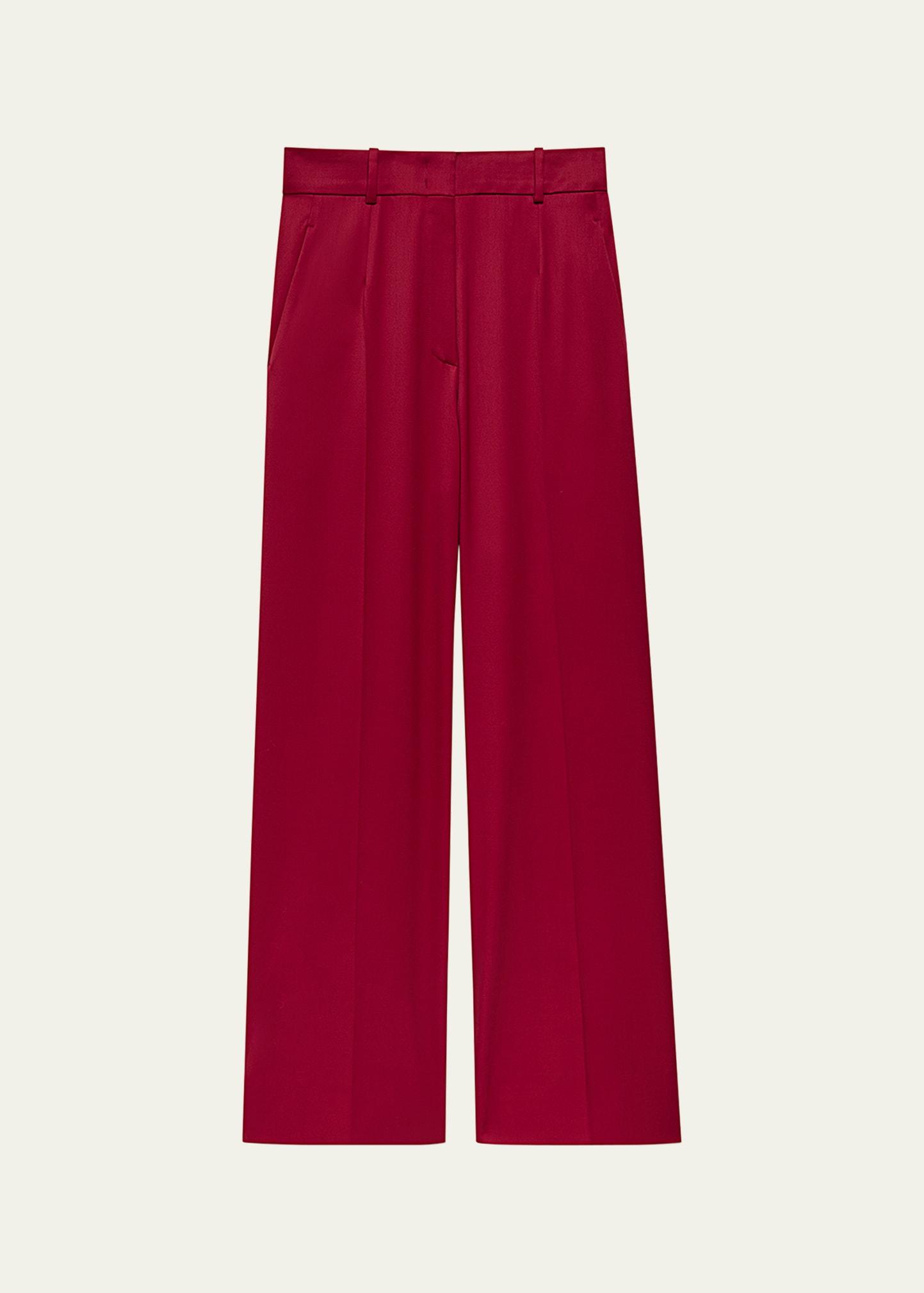 pleated wide-leg suit pants
