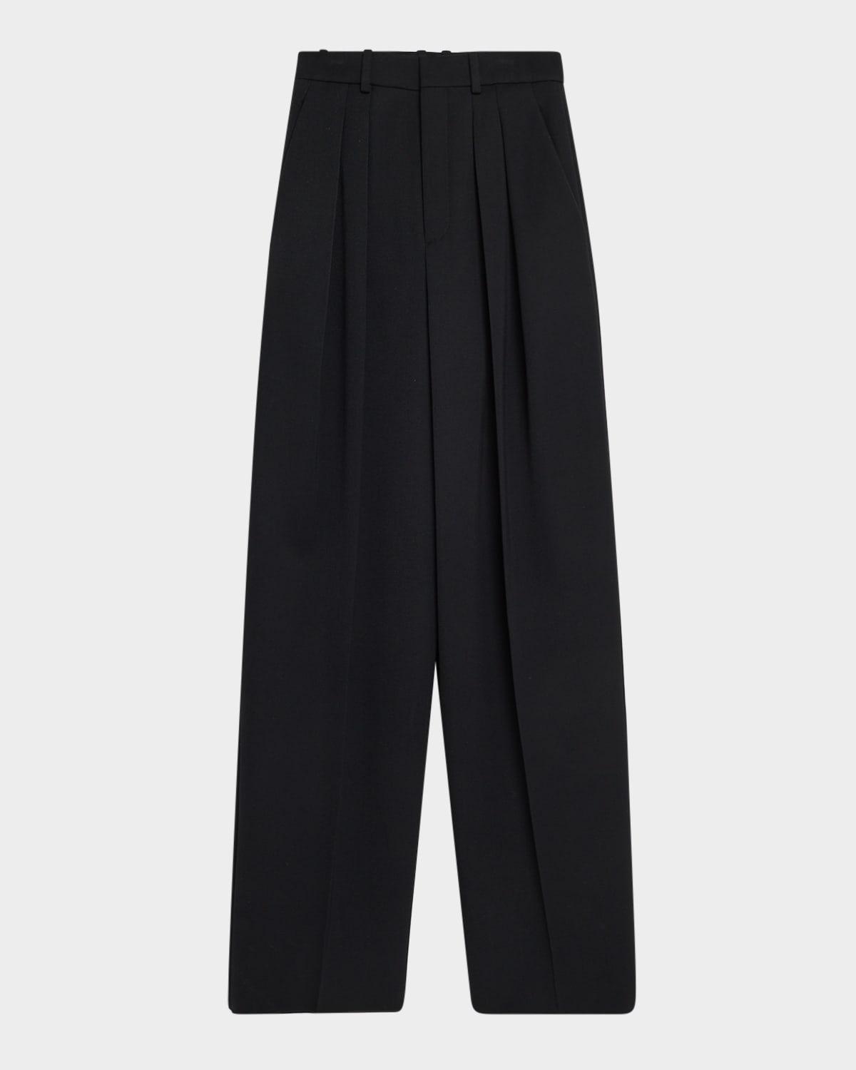 pleated wide-leg trousers