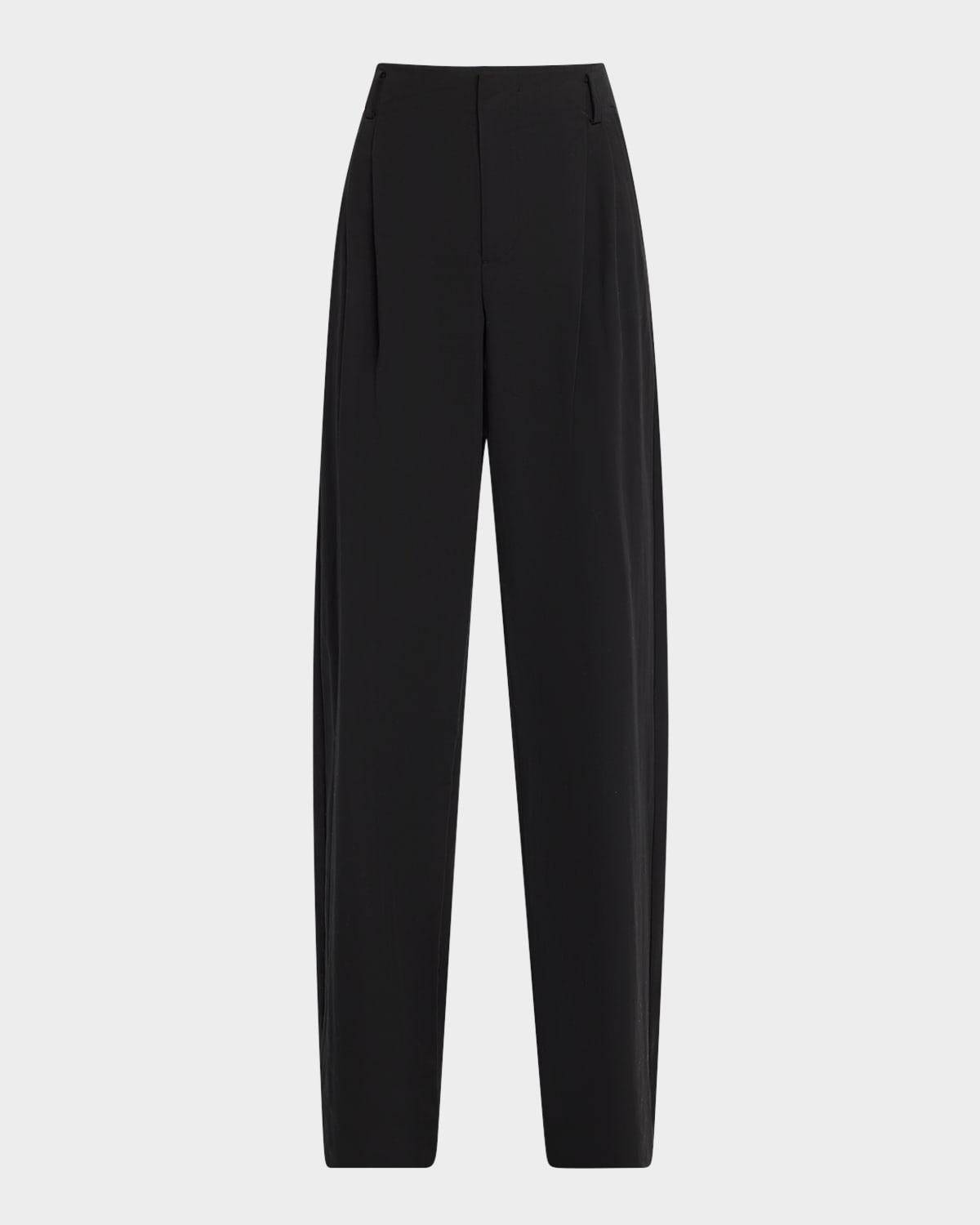pleated wide-leg trousers