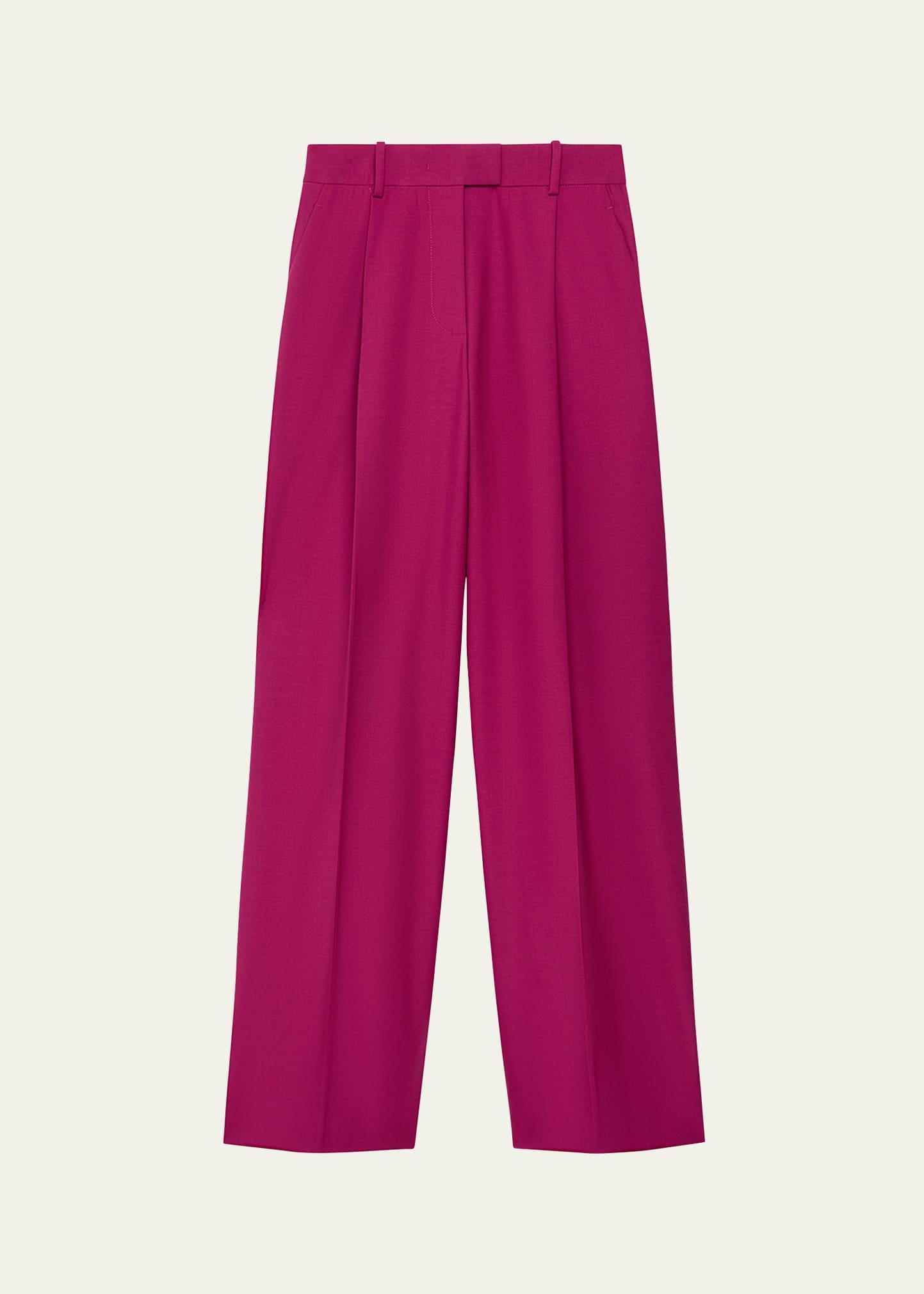 pleated wide-leg wool pants