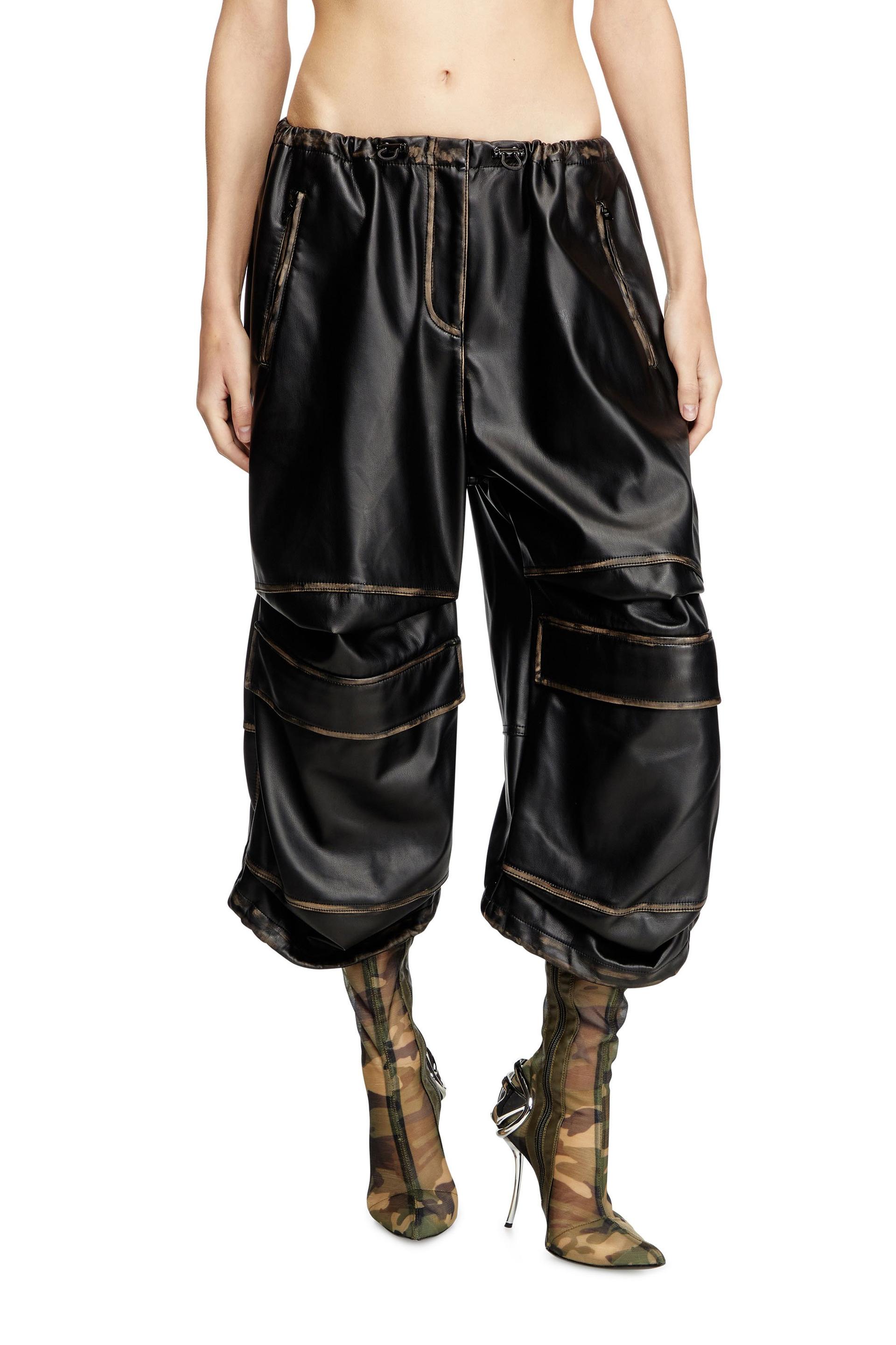 pleather cargo bermuda pants
