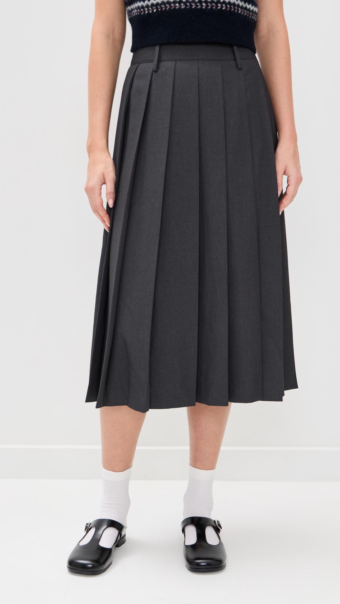 pleats long skirt