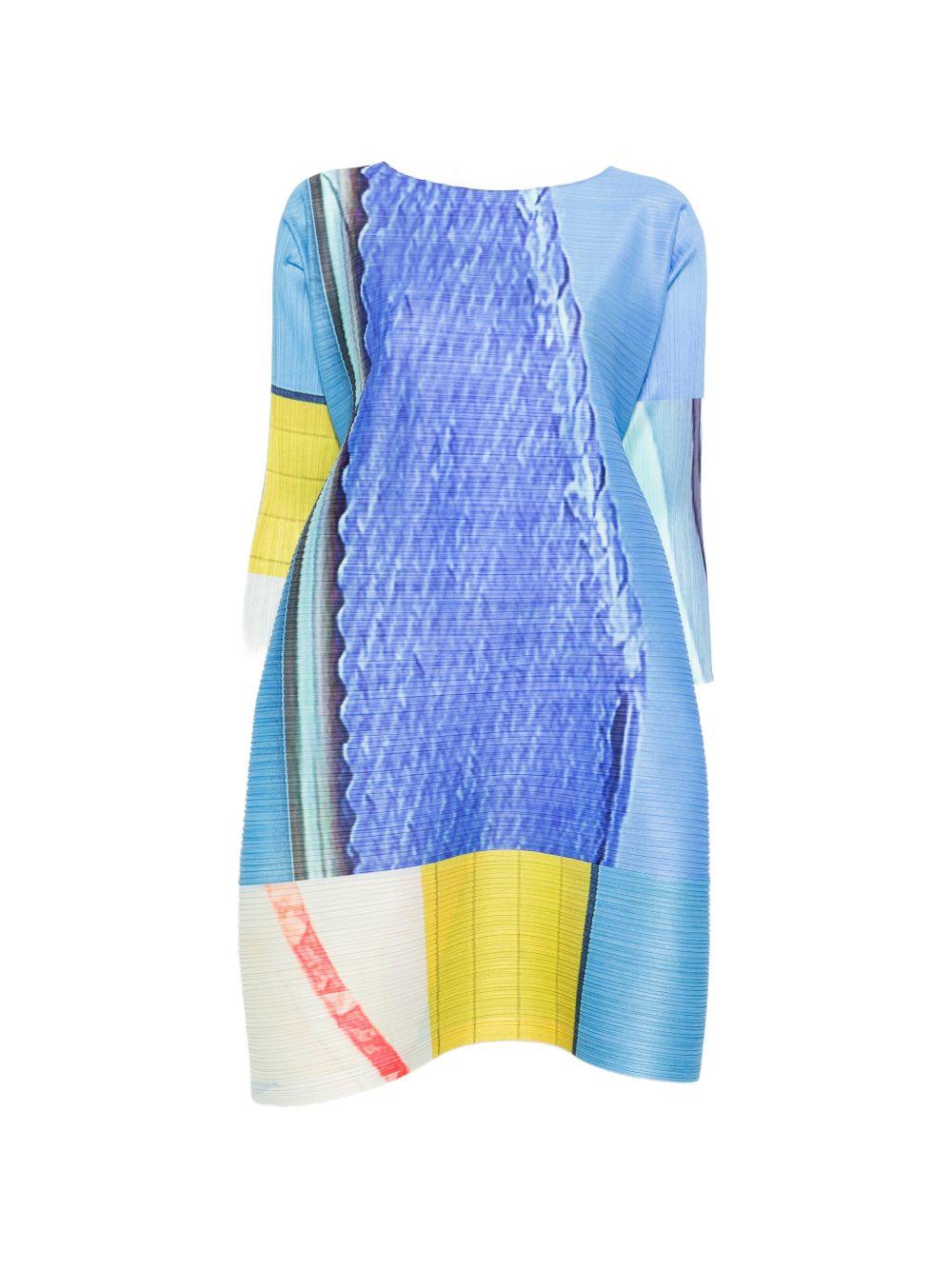pleats please dresses blue polyester - women