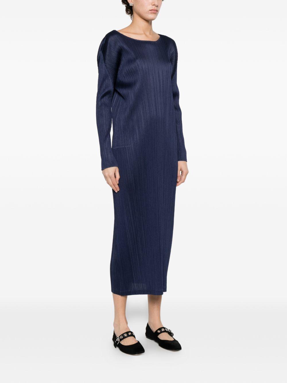 pleats please dresses blue polyester - women