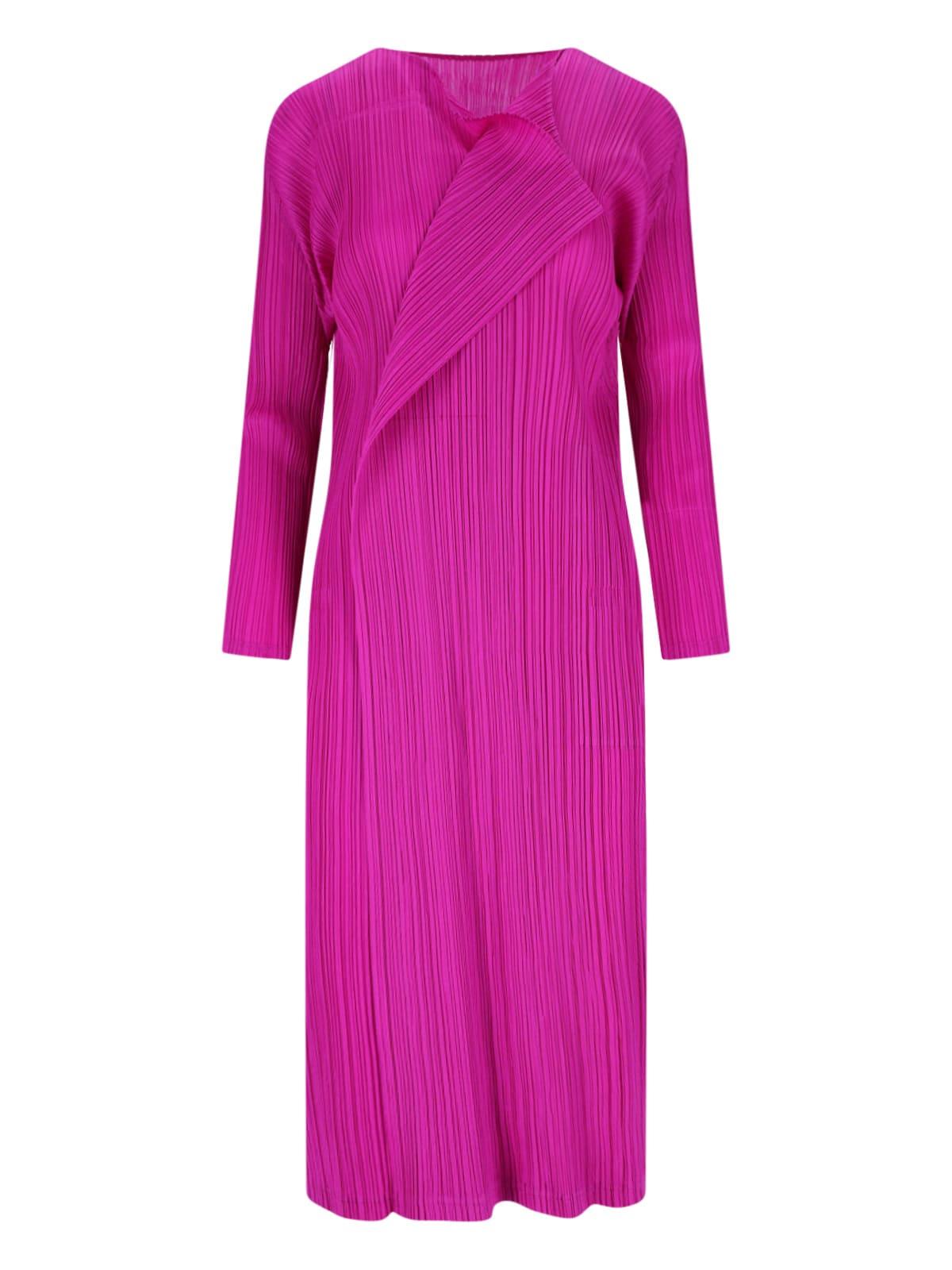 pleats please issey miyake light wave pleated midi dress