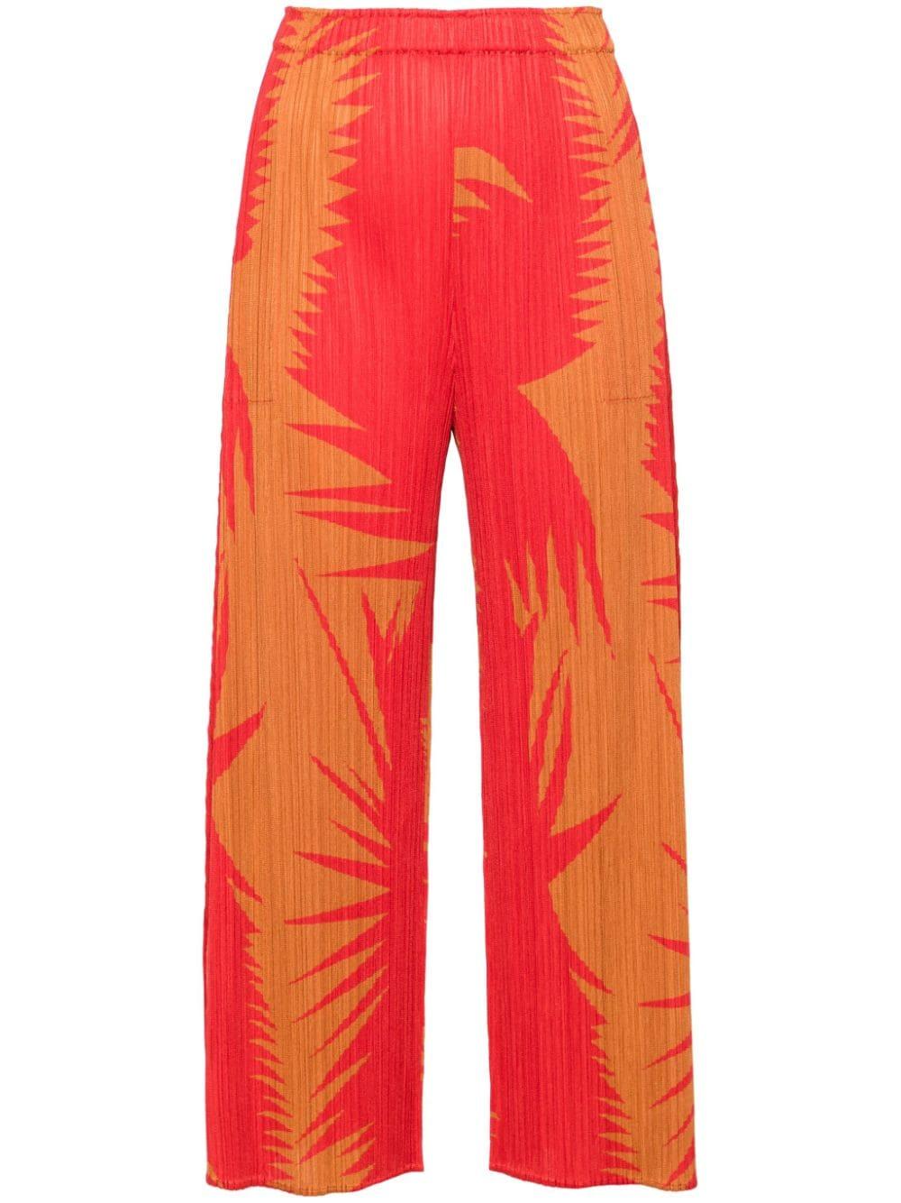 pleats please issey miyake printed cropped trousers