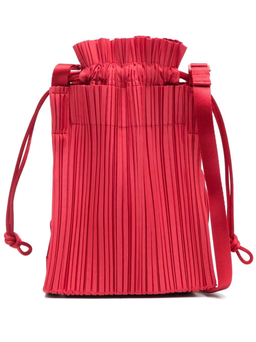 pleats please issey miyake square pelated bucket bag