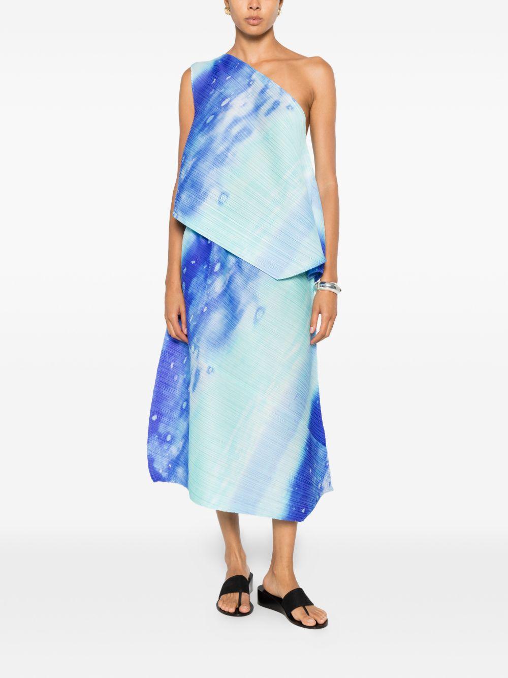 pleats please skirts light blue polyester - women
