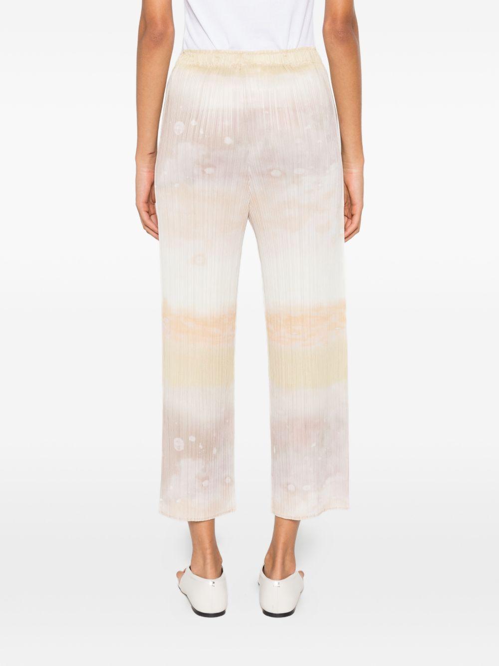 pleats please trousers beige polyester - women