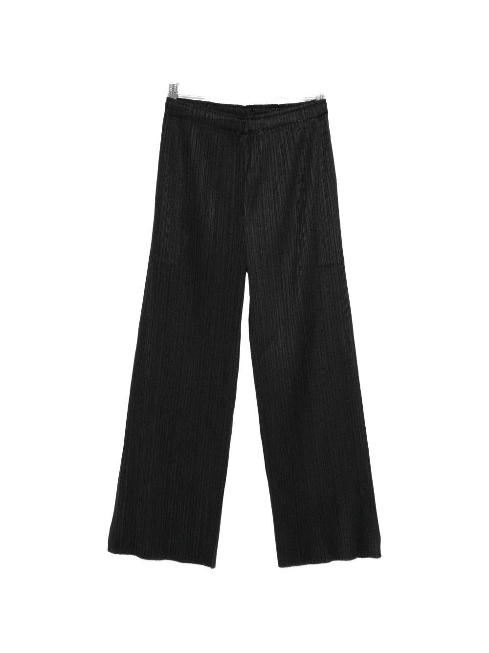 pleats please trousers black polyester - women