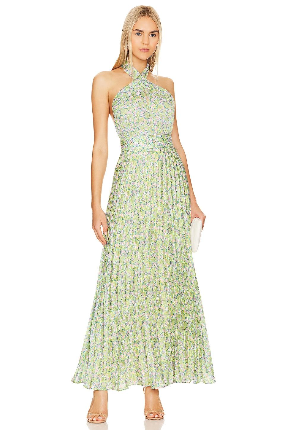 plisse halterneck dress