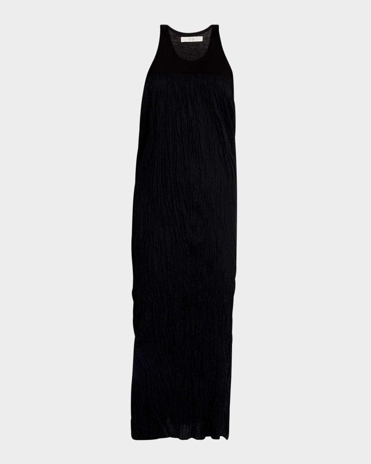 plisse maxi tank dress