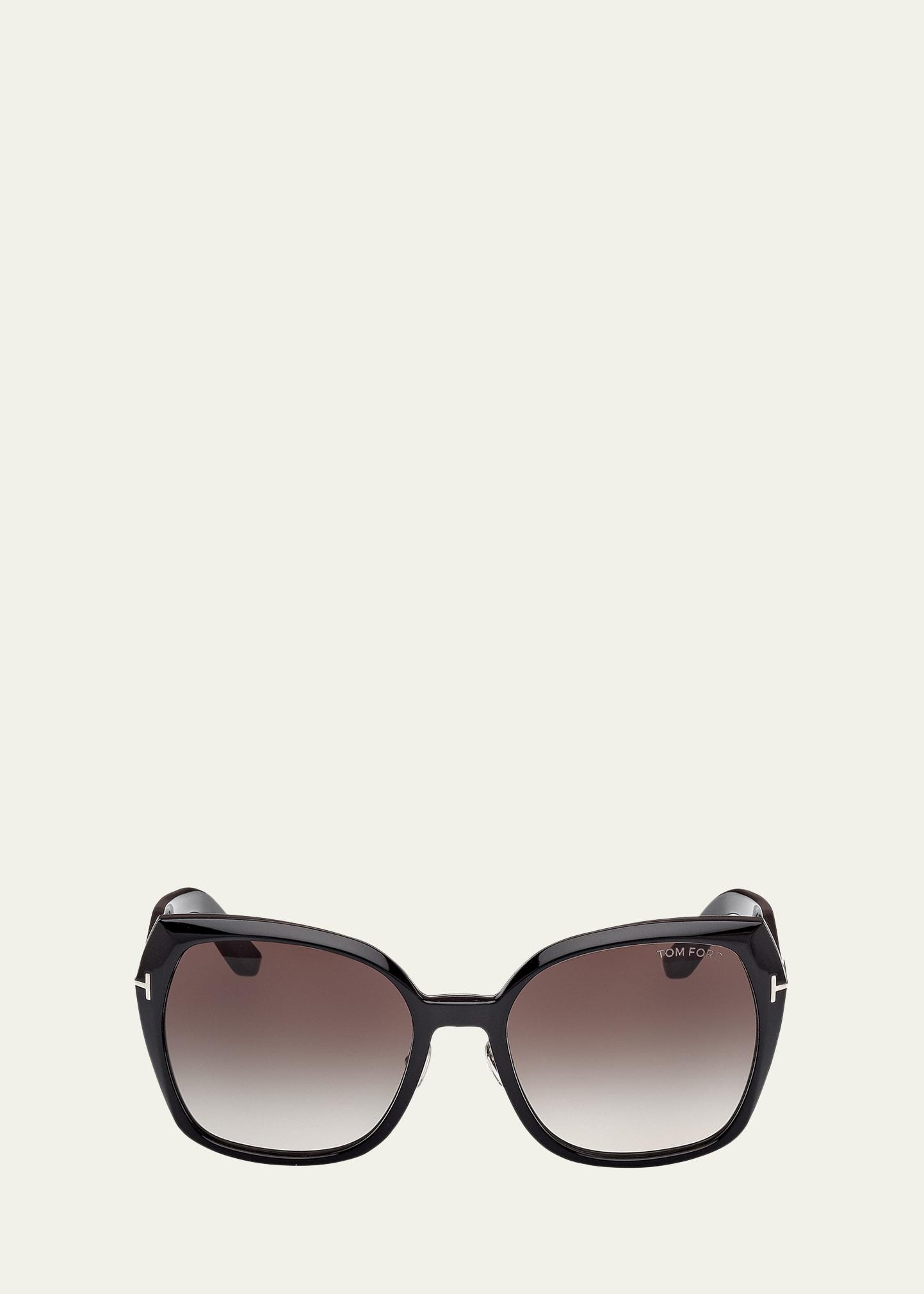 plum plastic cat-eye sunglasses