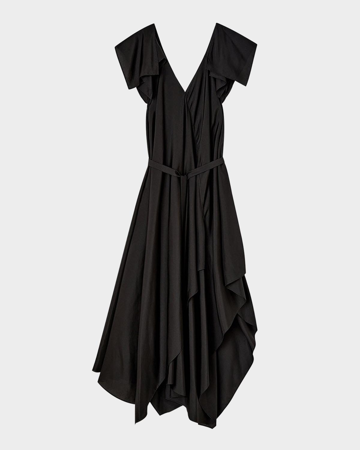 plumet draped habotai silk maxi dress