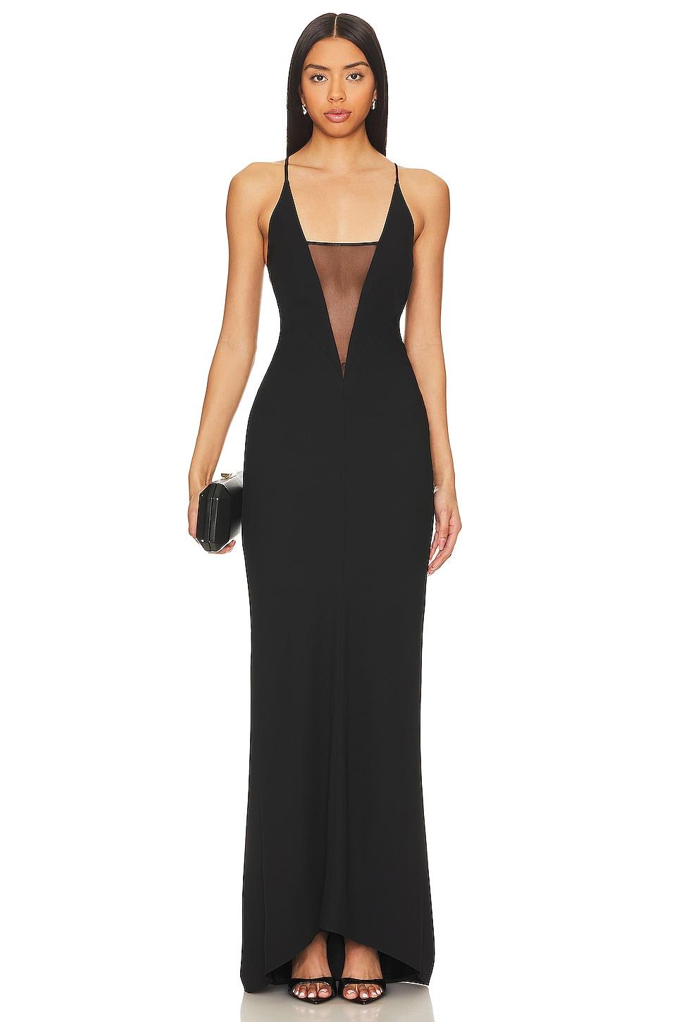 plunge gown with mesh