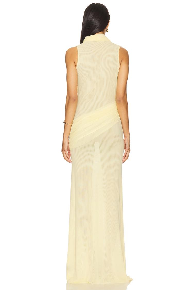 plunge neckline sleeveless gown