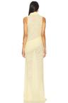 plunge neckline sleeveless gown