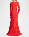 plunge twist-front crepe gown