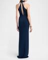plunging keyhole choker halter gown