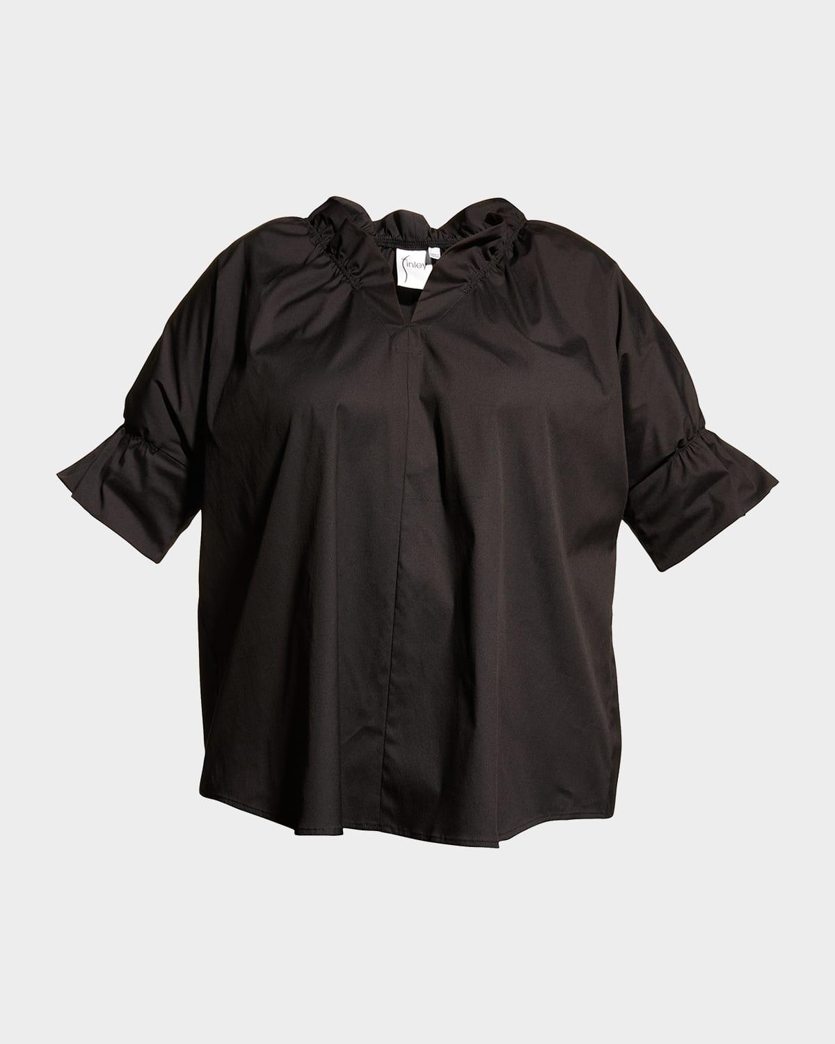 plus size crosby solid ruffle shirt