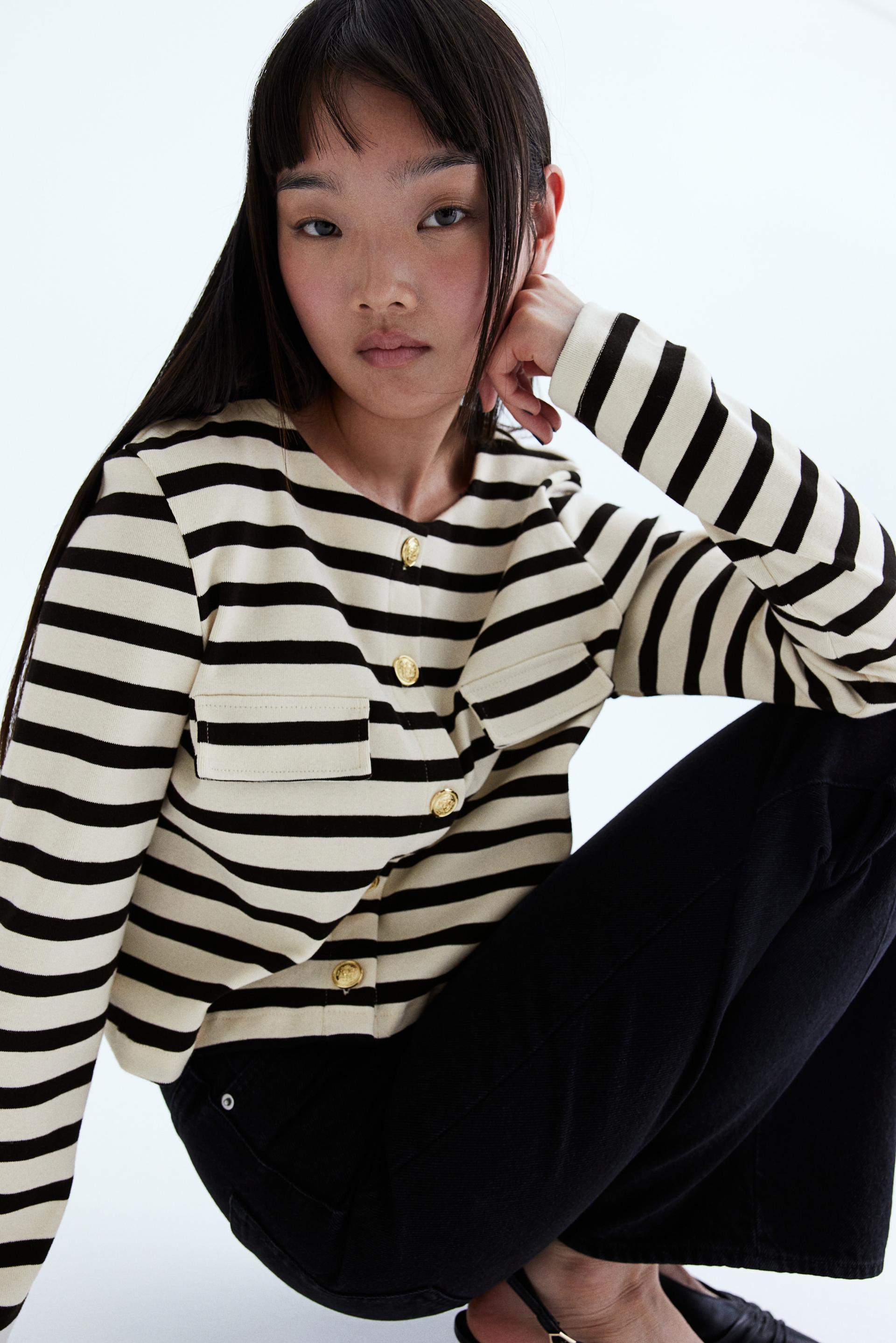 pocket-detail jersey cardigan