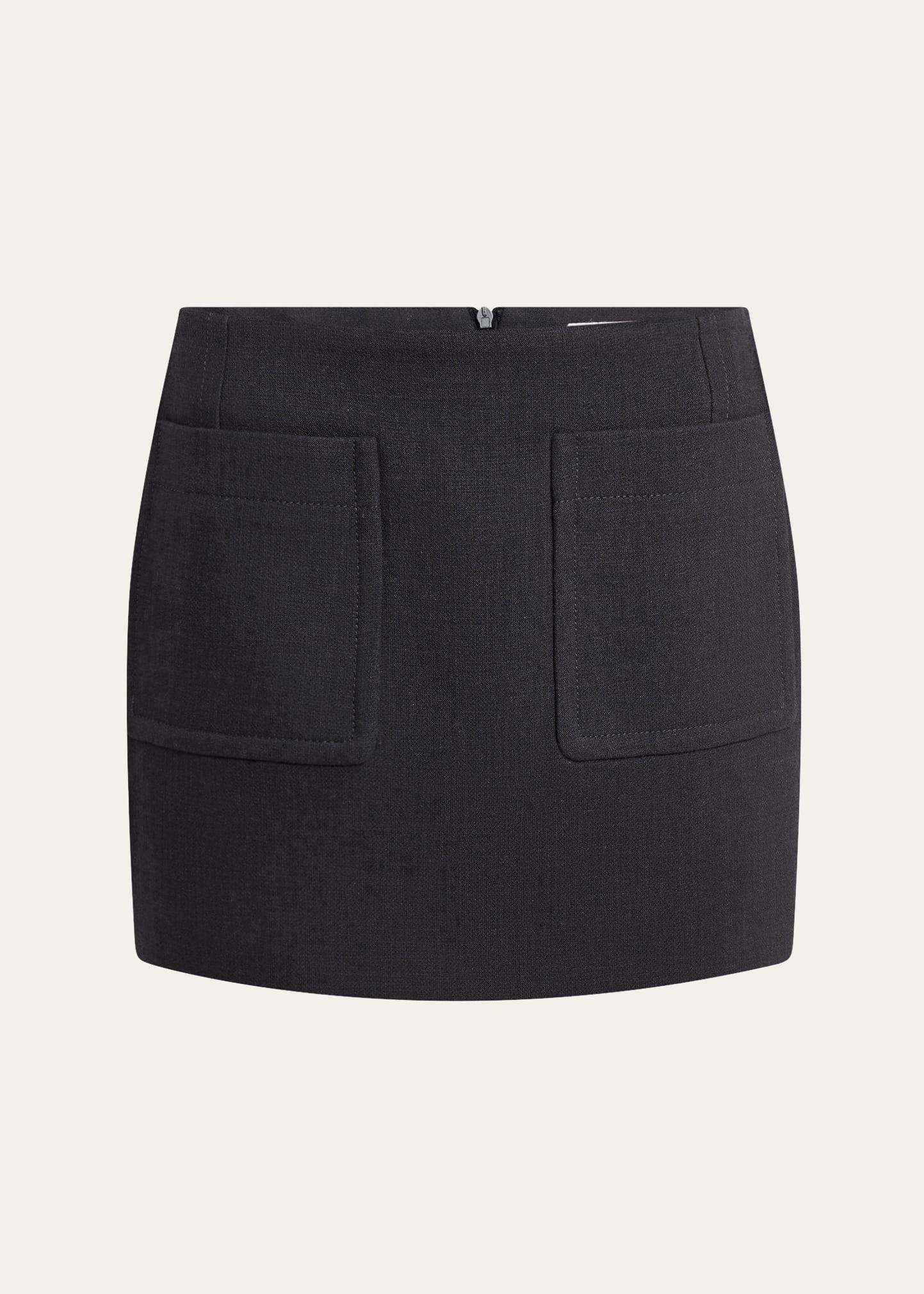 pocket light structured cotton mini skirt