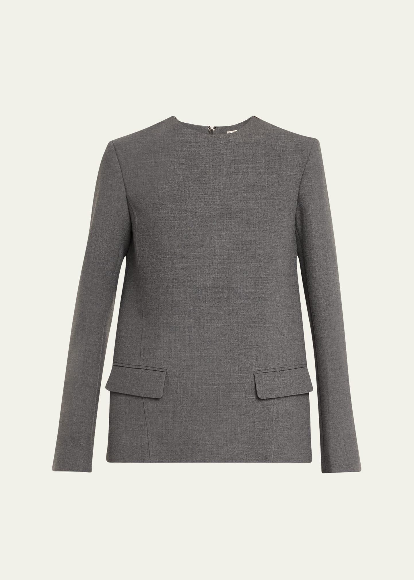 pocket long sleeve evening top