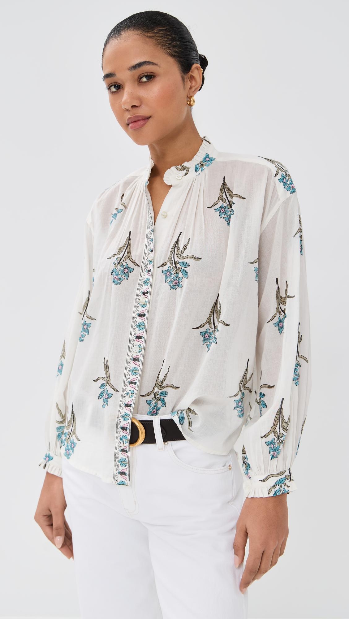 poet sky mist flower blouse