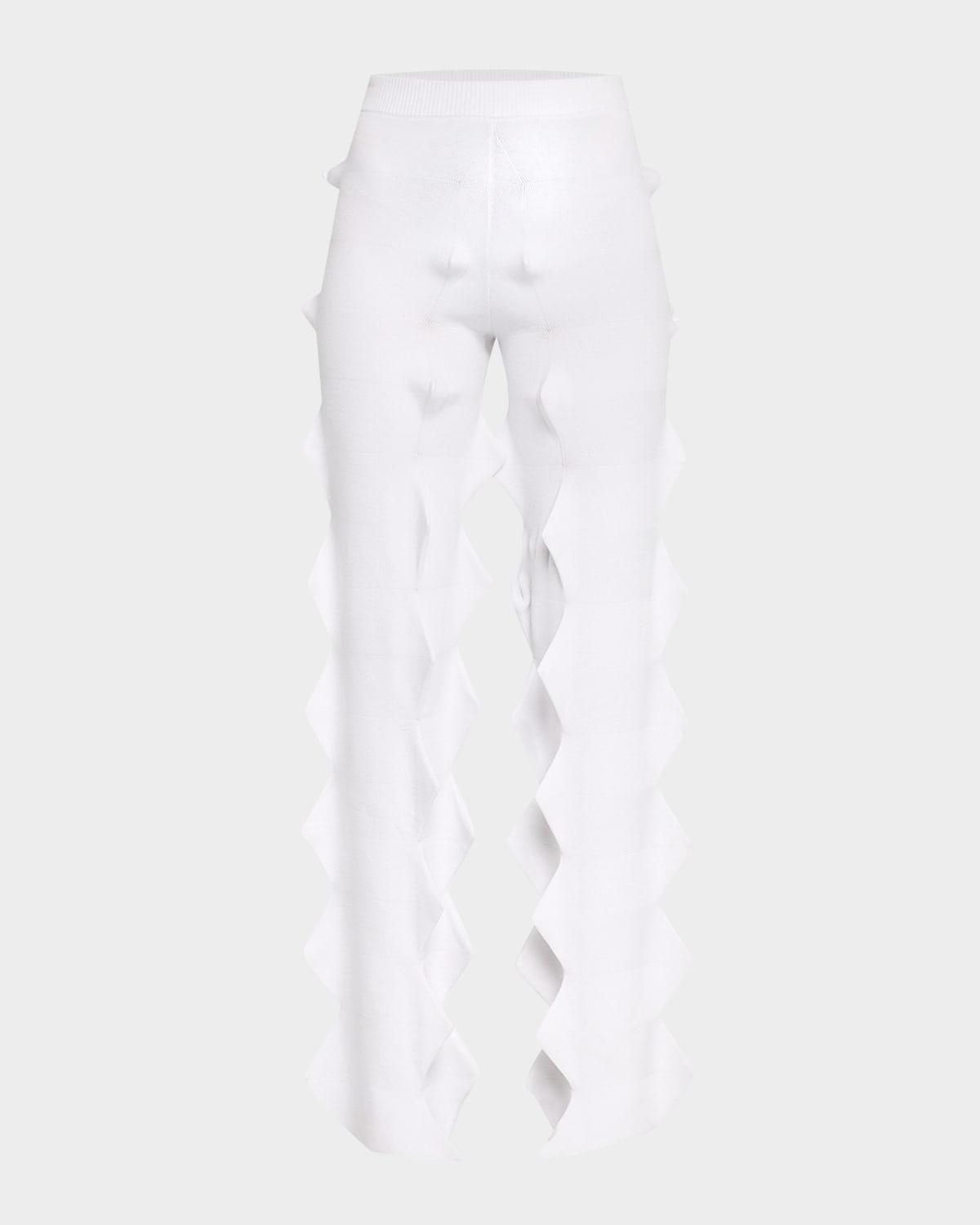 pointed knit straight-leg pull-on trousers