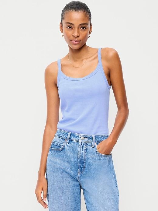 pointelle cami tank top