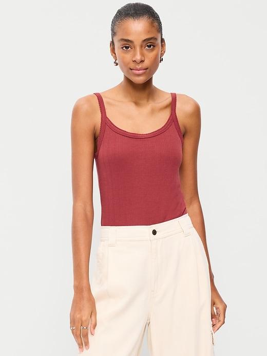 pointelle cami tank top