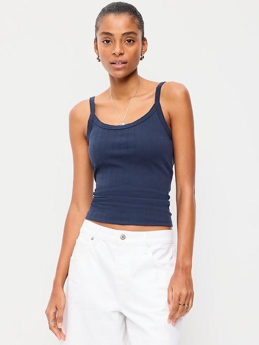 pointelle cami tank top