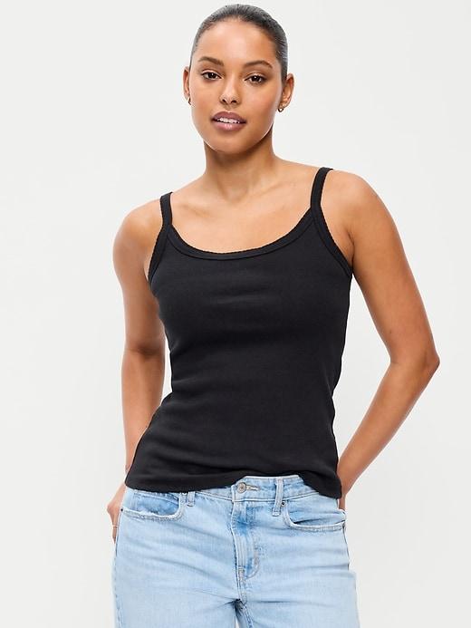pointelle cami tank top