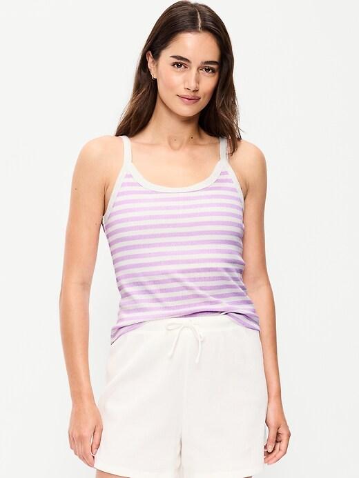 pointelle cami tank top