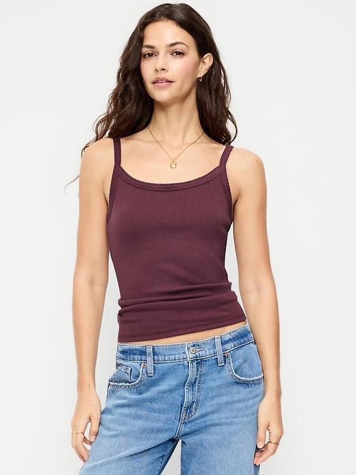 pointelle cami tank top