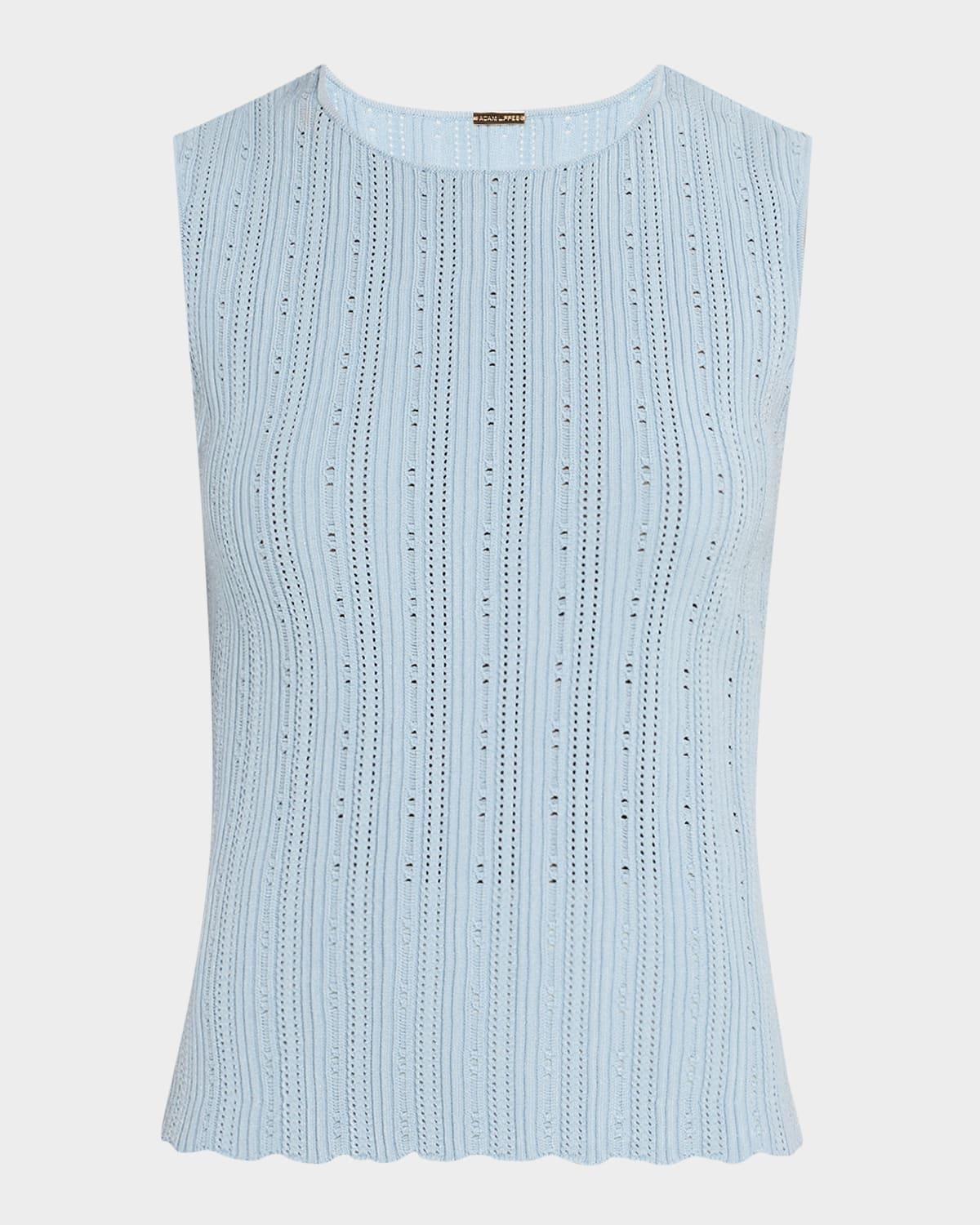 pointelle compact jacquard tank top
