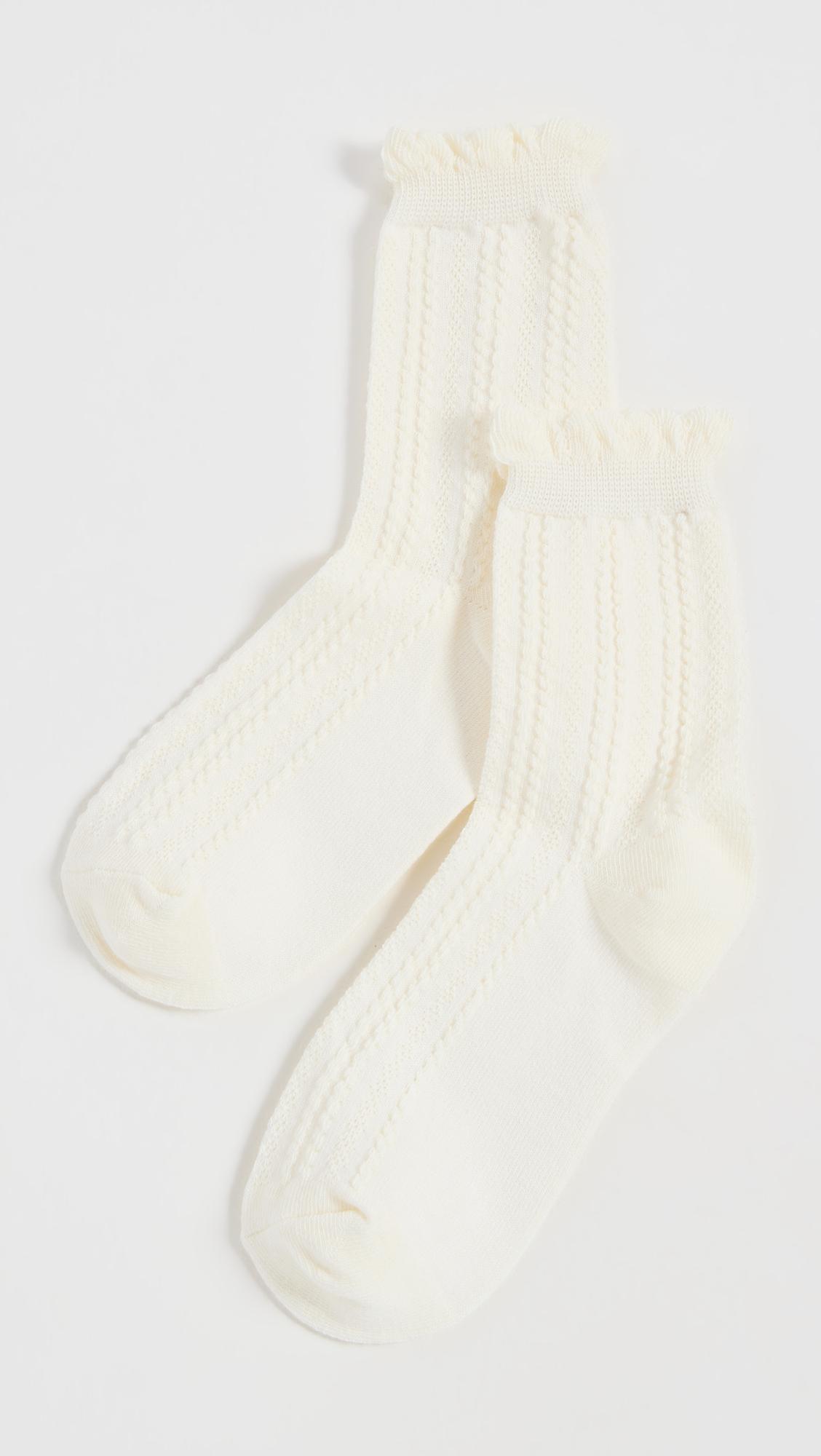 pointelle crew socks