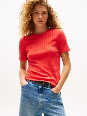 pointelle crewneck t-shirt