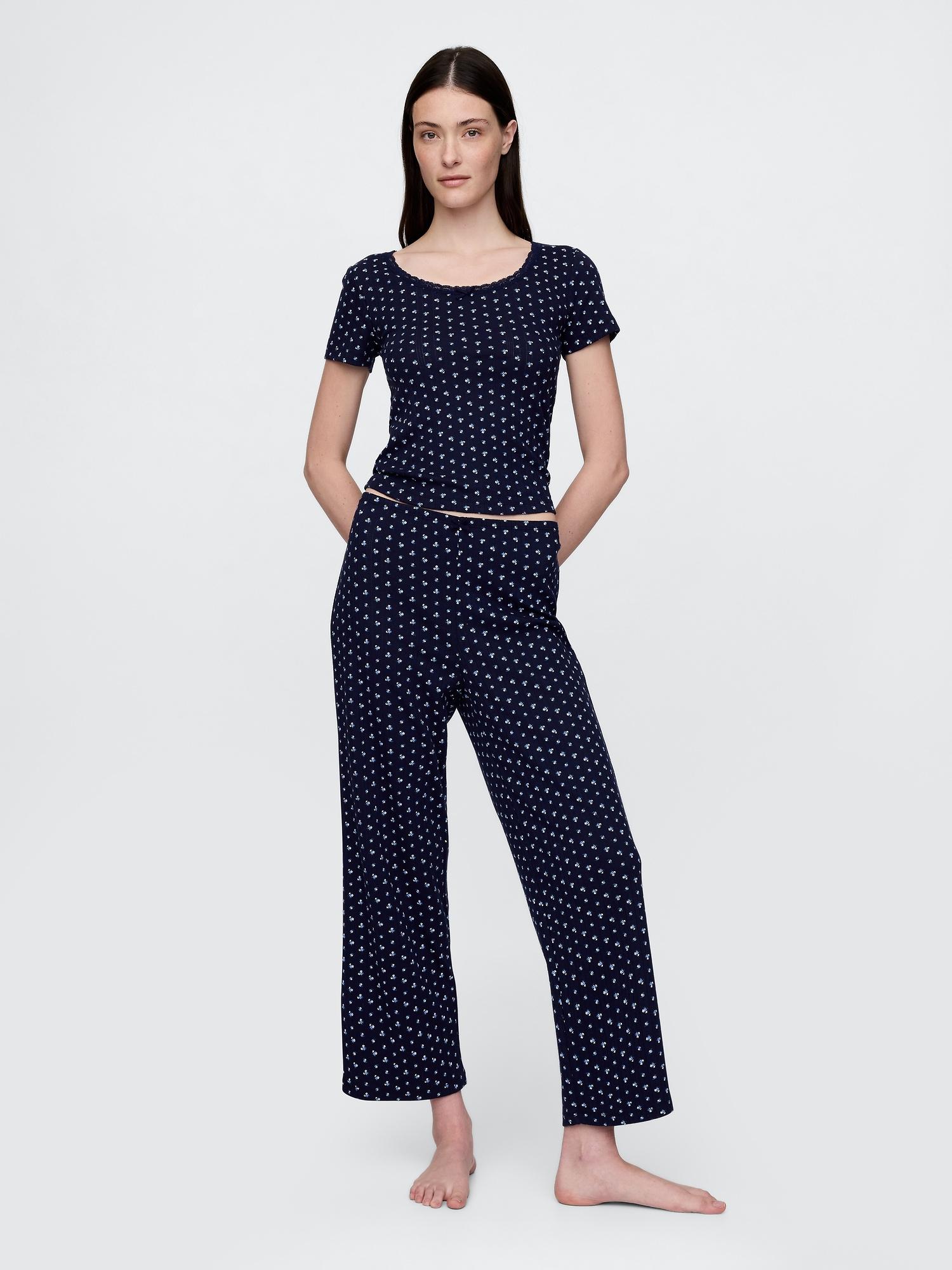pointelle crop pj pants