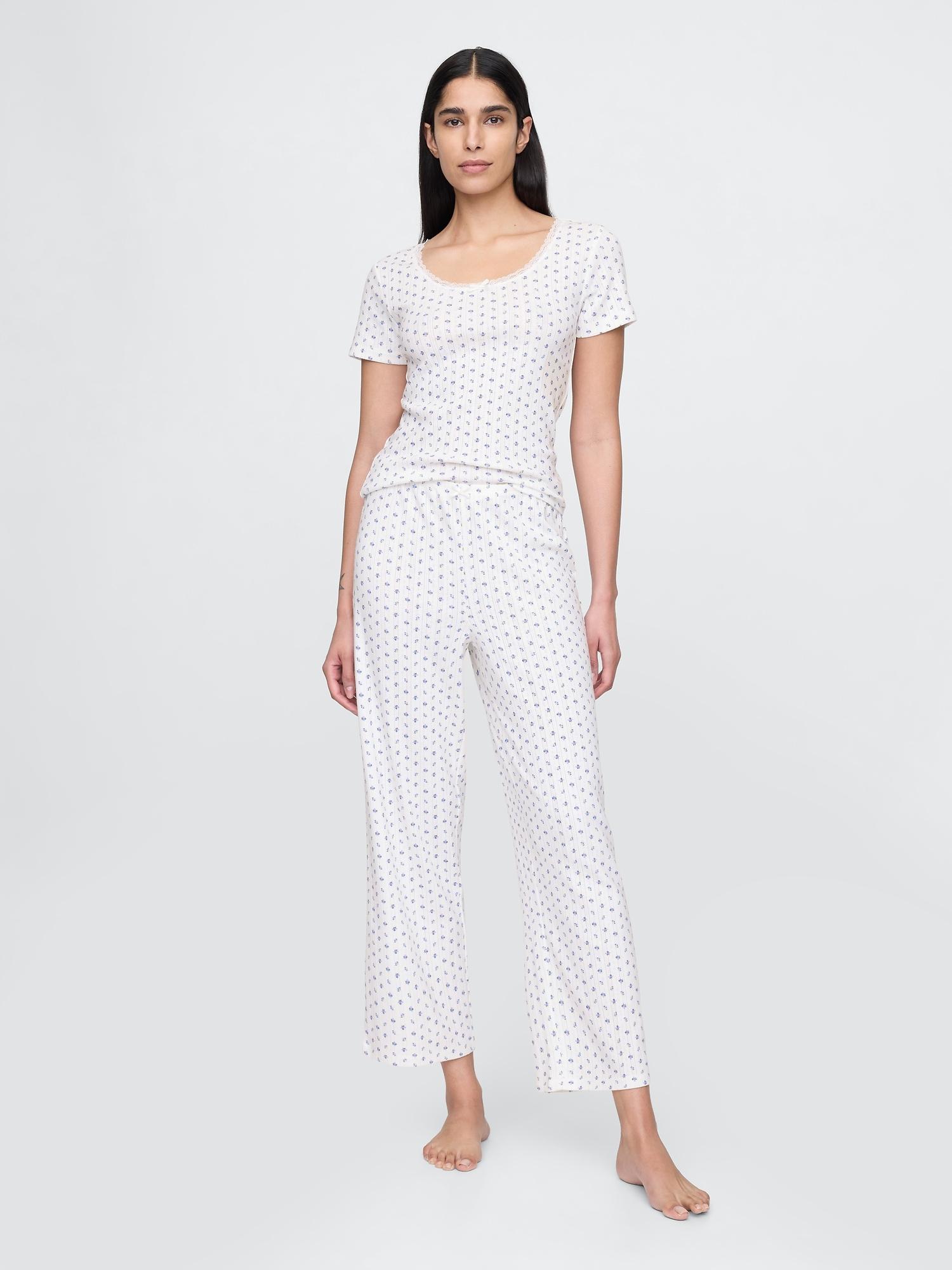 pointelle crop pj pants