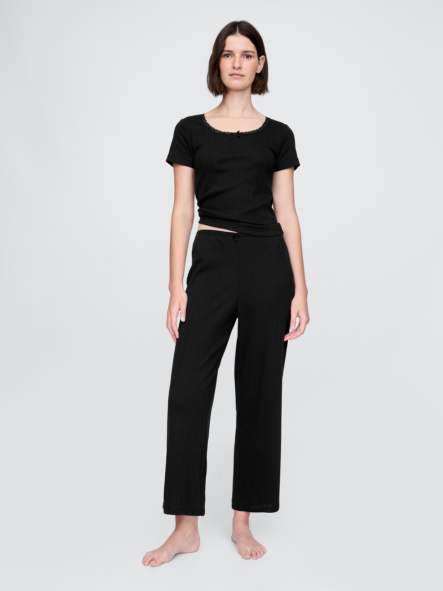 pointelle crop pj pants