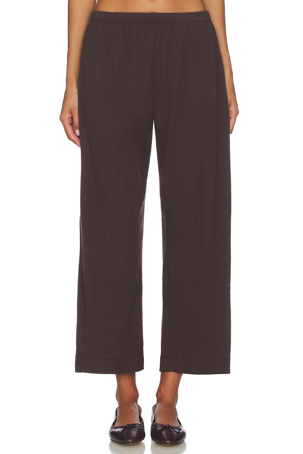 pointelle crop wide leg pant