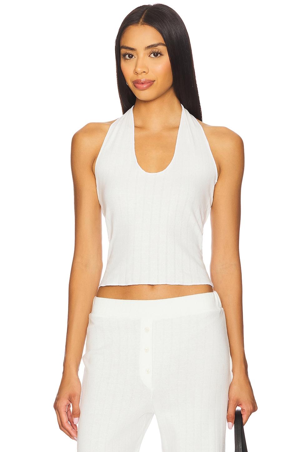 pointelle halter top