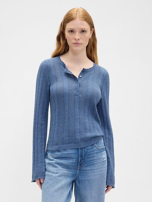 pointelle henley top