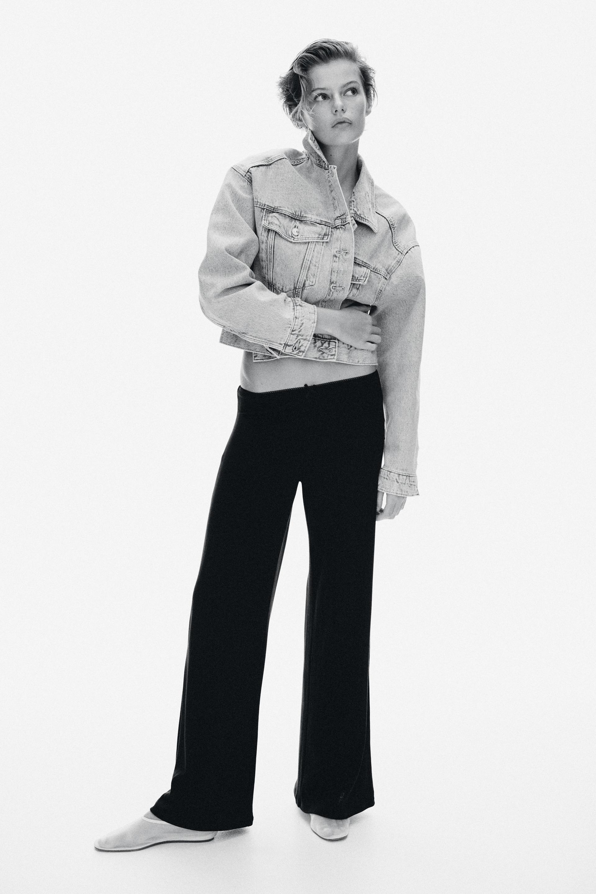 pointelle jersey pants