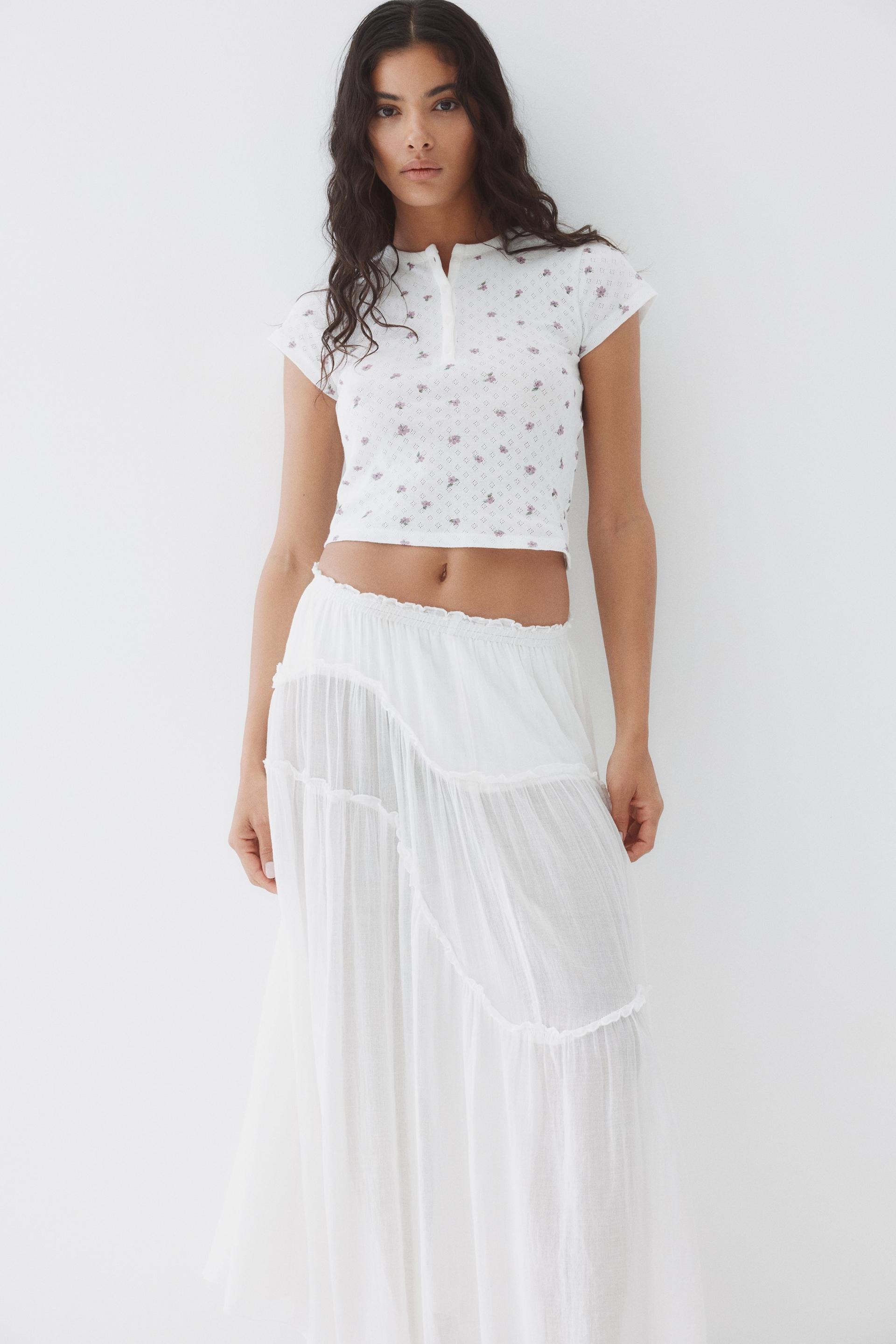 pointelle jersey top