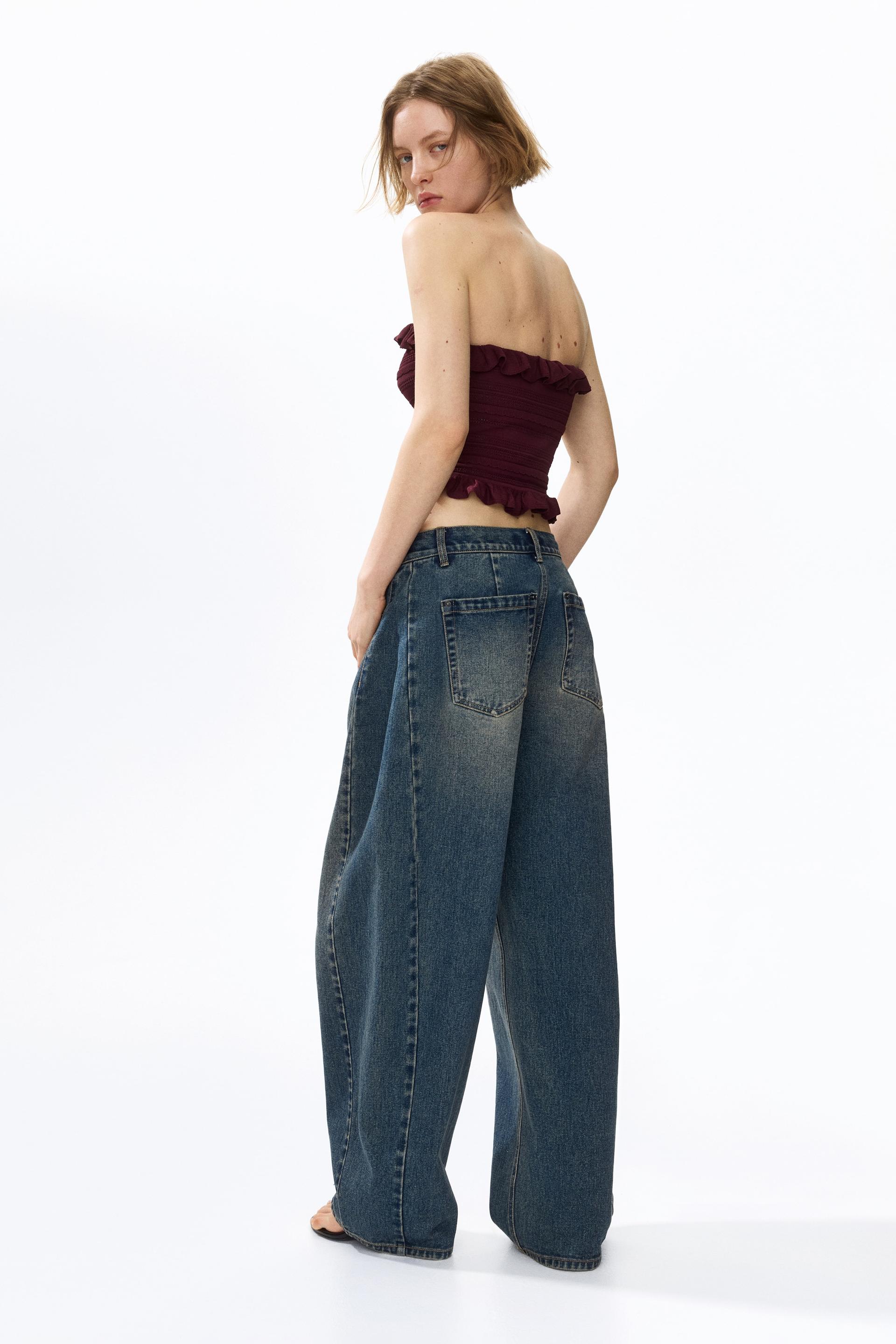 pointelle-knit bandeau top