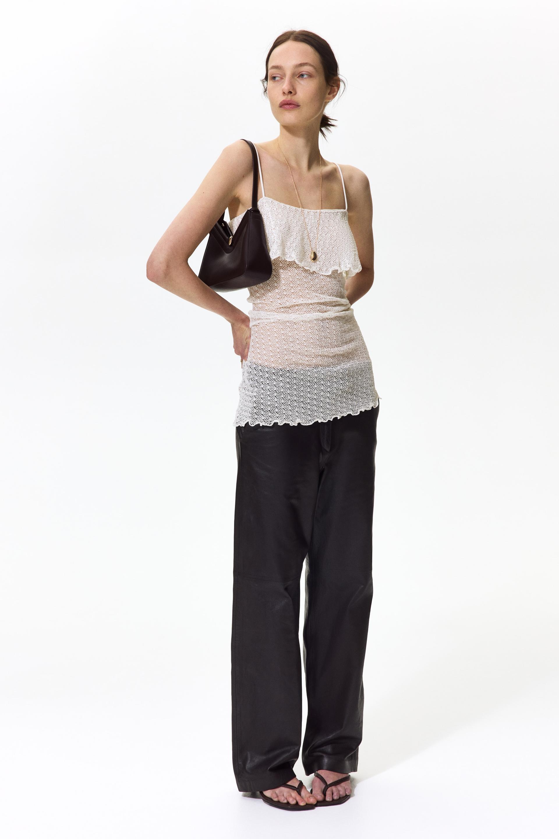 pointelle-knit camisole top