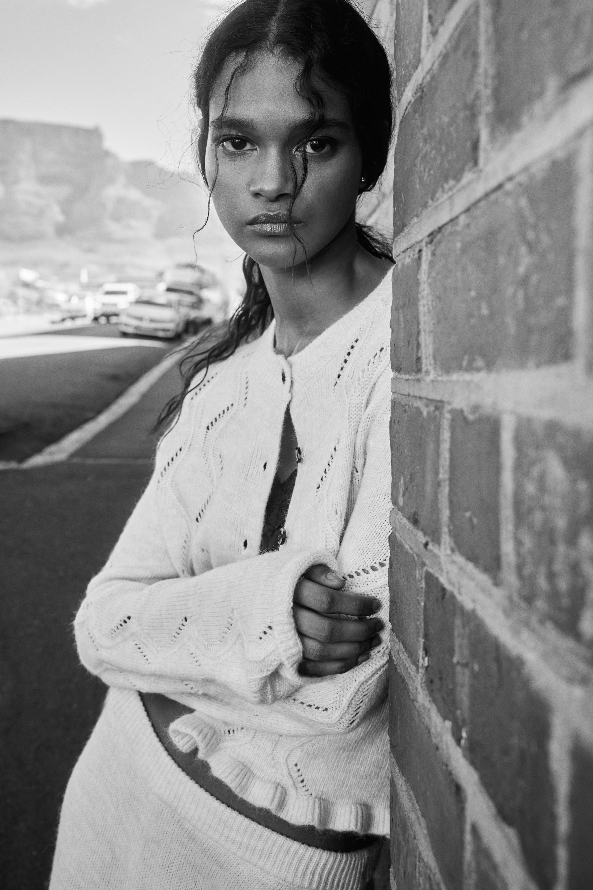 pointelle-knit cardigan